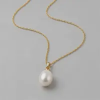 Pearl Drop Necklace — front