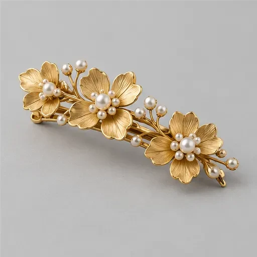 Petal Pearl Barrette — front