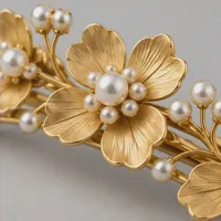 Petal Pearl Barrette — detail